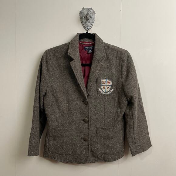American Eagle Outfitters Jackets & Blazers - American Eagle Outfitters M/M wool blazer gray dark academia fall schoolgirl